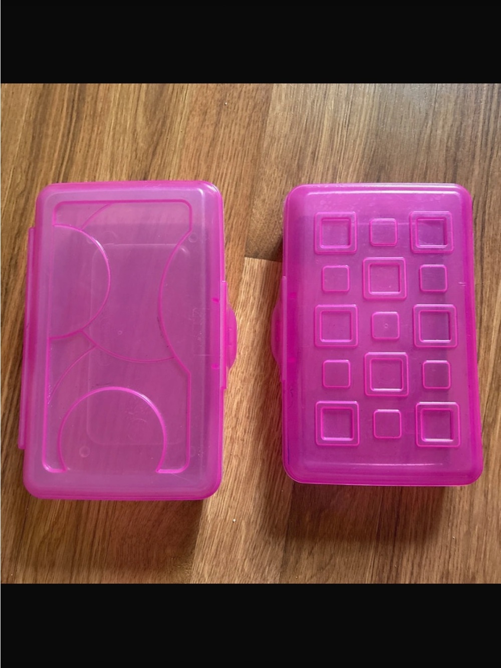 Pink Plastic Storage Boxes - Set of 2